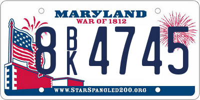 MD license plate 8BK4745