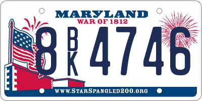 MD license plate 8BK4746