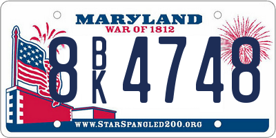 MD license plate 8BK4748