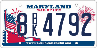 MD license plate 8BK4792