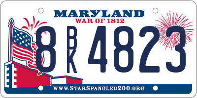 MD license plate 8BK4823