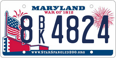 MD license plate 8BK4824