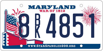 MD license plate 8BK4851