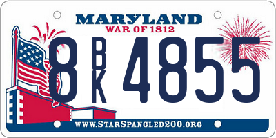 MD license plate 8BK4855