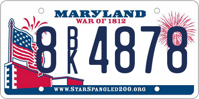 MD license plate 8BK4878