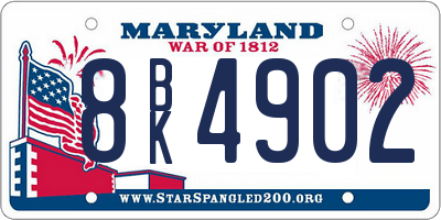 MD license plate 8BK4902