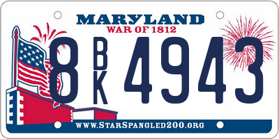 MD license plate 8BK4943