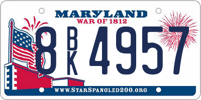 MD license plate 8BK4957