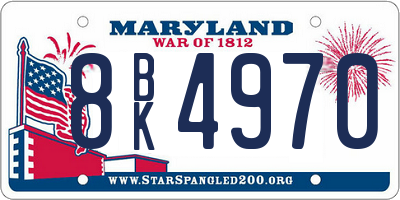 MD license plate 8BK4970