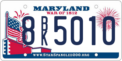 MD license plate 8BK5010
