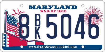 MD license plate 8BK5046