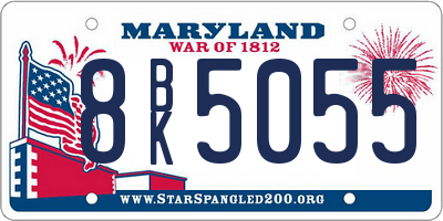 MD license plate 8BK5055