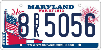 MD license plate 8BK5056
