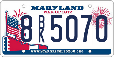 MD license plate 8BK5070