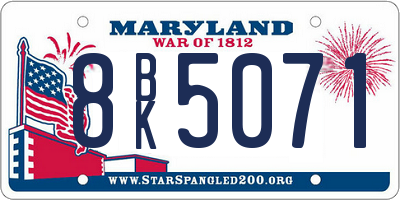 MD license plate 8BK5071