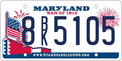 MD license plate 8BK5105