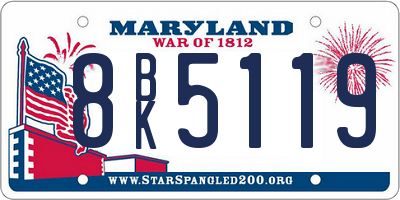 MD license plate 8BK5119