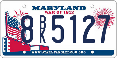 MD license plate 8BK5127