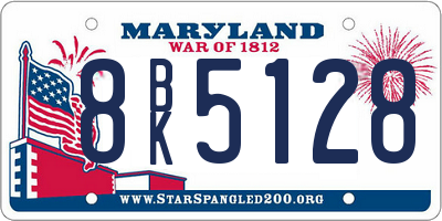 MD license plate 8BK5128