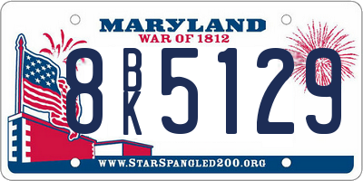 MD license plate 8BK5129