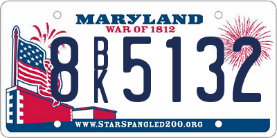MD license plate 8BK5132