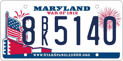 MD license plate 8BK5140
