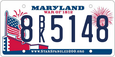 MD license plate 8BK5148