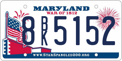 MD license plate 8BK5152