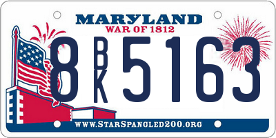 MD license plate 8BK5163