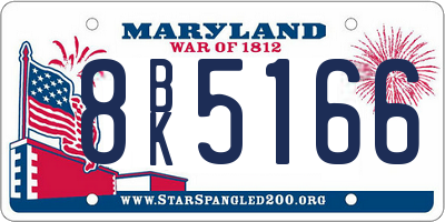 MD license plate 8BK5166