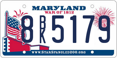 MD license plate 8BK5179