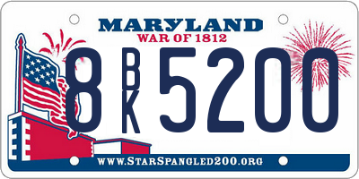 MD license plate 8BK5200