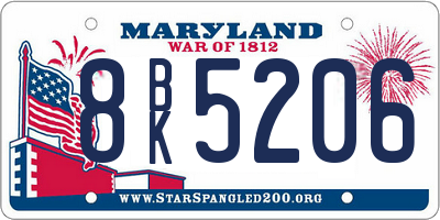 MD license plate 8BK5206