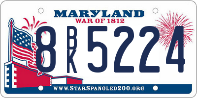 MD license plate 8BK5224