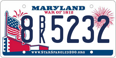 MD license plate 8BK5232