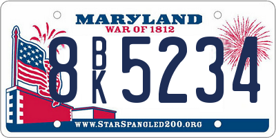 MD license plate 8BK5234