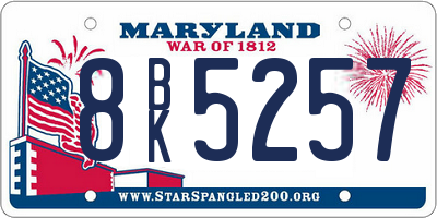 MD license plate 8BK5257
