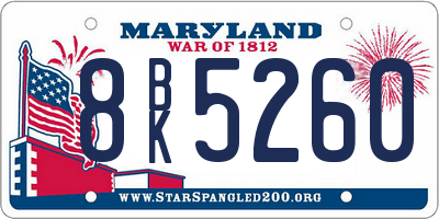 MD license plate 8BK5260