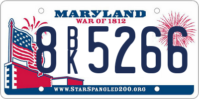 MD license plate 8BK5266