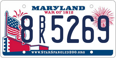 MD license plate 8BK5269