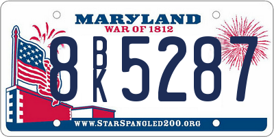 MD license plate 8BK5287