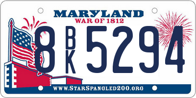 MD license plate 8BK5294