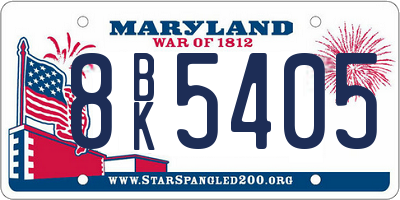 MD license plate 8BK5405