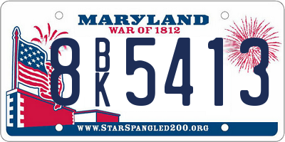 MD license plate 8BK5413