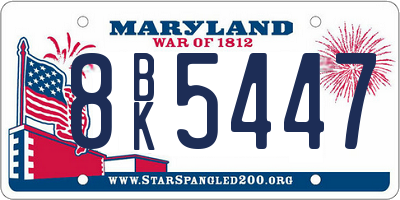MD license plate 8BK5447