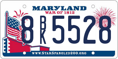 MD license plate 8BK5528