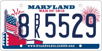 MD license plate 8BK5529