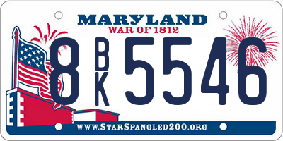 MD license plate 8BK5546