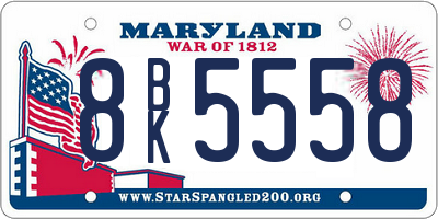 MD license plate 8BK5558