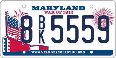 MD license plate 8BK5559